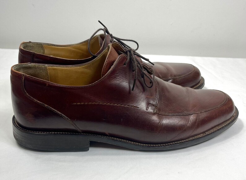 Zapatos con cordones para hombre, mocasines de cuero, mocasines marrones, zapatos de cuero para hombre, zapatos de talla 10 1/2, desliza los zapatos, imagen 2