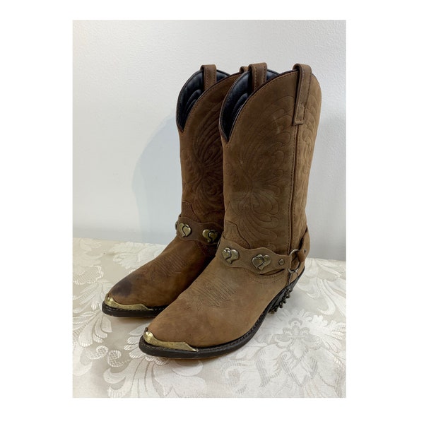 Women's Cowgirl boots, Women's Brown leather boots, Women's size 6.5 shoes, Women's Cowboy boots, Women's size 6 1/2 boots