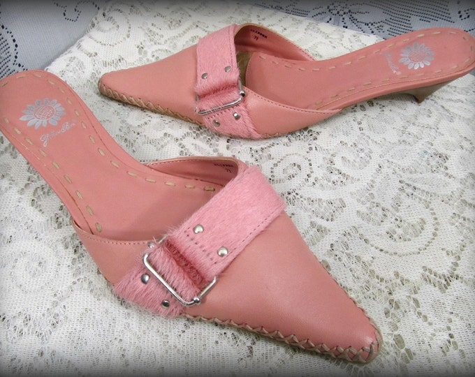 Pink Heels, Dress Shoes, Women's Leather Shoes, Western Shoes, Leather Heel's, Slide on Shoes