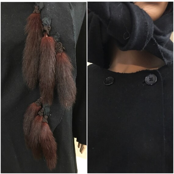 Black Cloak, Cloak with hood, Wool cape, Wool Clo… - image 5