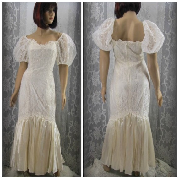 Vintage wedding dress, White dress, Lace wedding d