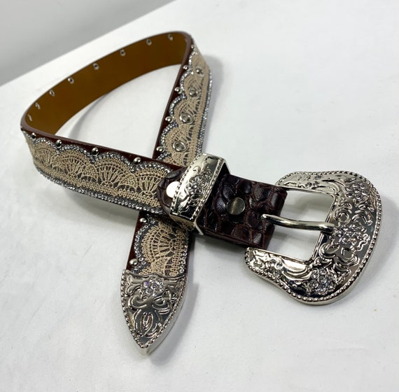 Women’s studded belt, Fashion belt, Leather bling… - image 3