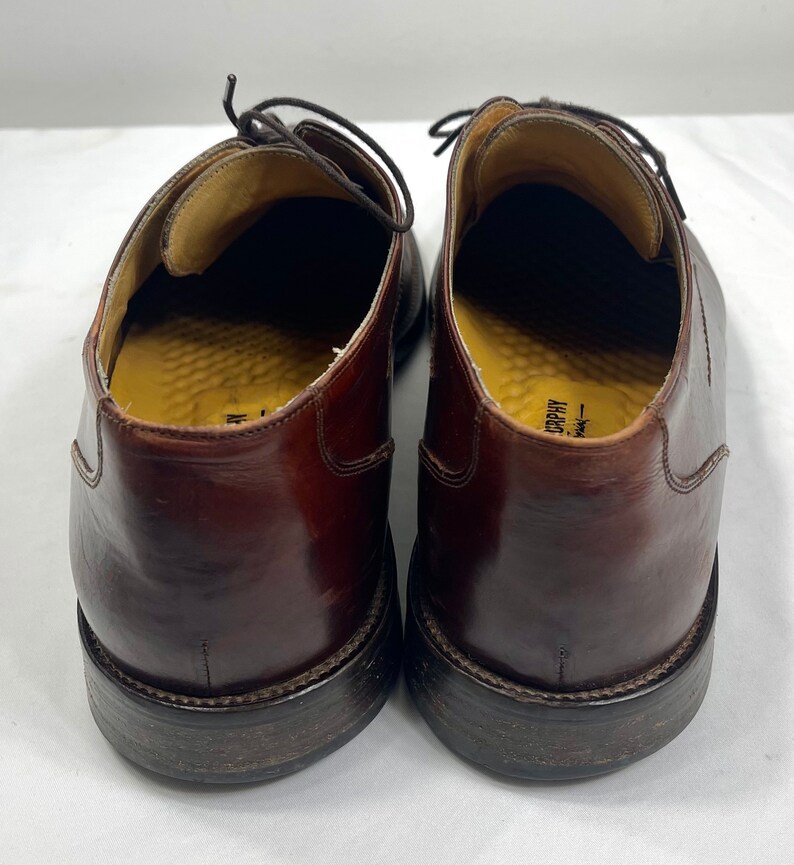 Zapatos con cordones para hombre, mocasines de cuero, mocasines marrones, zapatos de cuero para hombre, zapatos de talla 10 1/2, desliza los zapatos, imagen 5