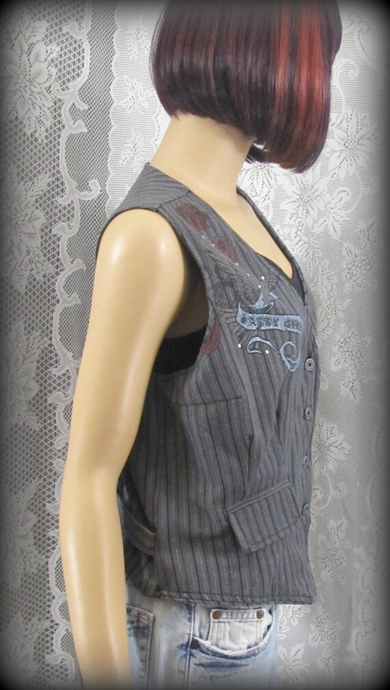 Womens vest, Vintage vest, 1990's vest, Gray vest… - image 2