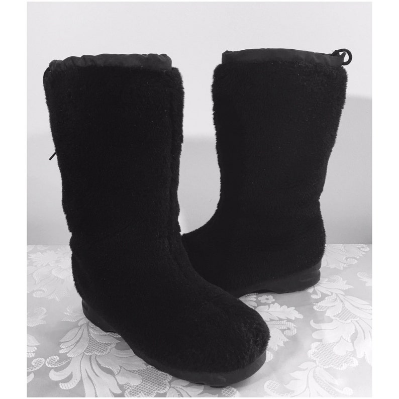 black fur boots womens