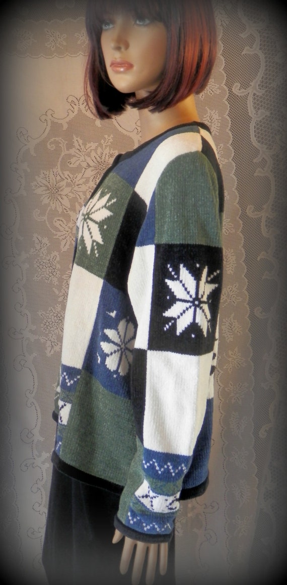 Women's sweater, Cardigan, Pattern sweater, Long sleeve sweater, Winter sweater, Warm sweater, Soft sweater, Patchwork sweater View 3