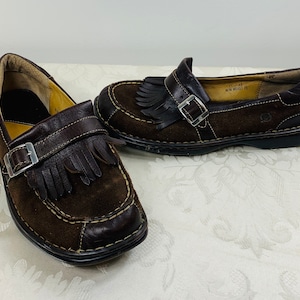 Women&#39;s loafers, Brown shoes, Leather dress shoes, Woman&#39;s  shoes, Wingtip style shoes, Comfortable shoes, Slide on shoes