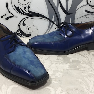 Men&#39;s blue shoes, Blue Dress shoes, Men&#39;s lace up shoes, Men&#39;s oxford shoes, Men&#39;s leather shoes, Size 9 1/2 shoes, Slide on shoes