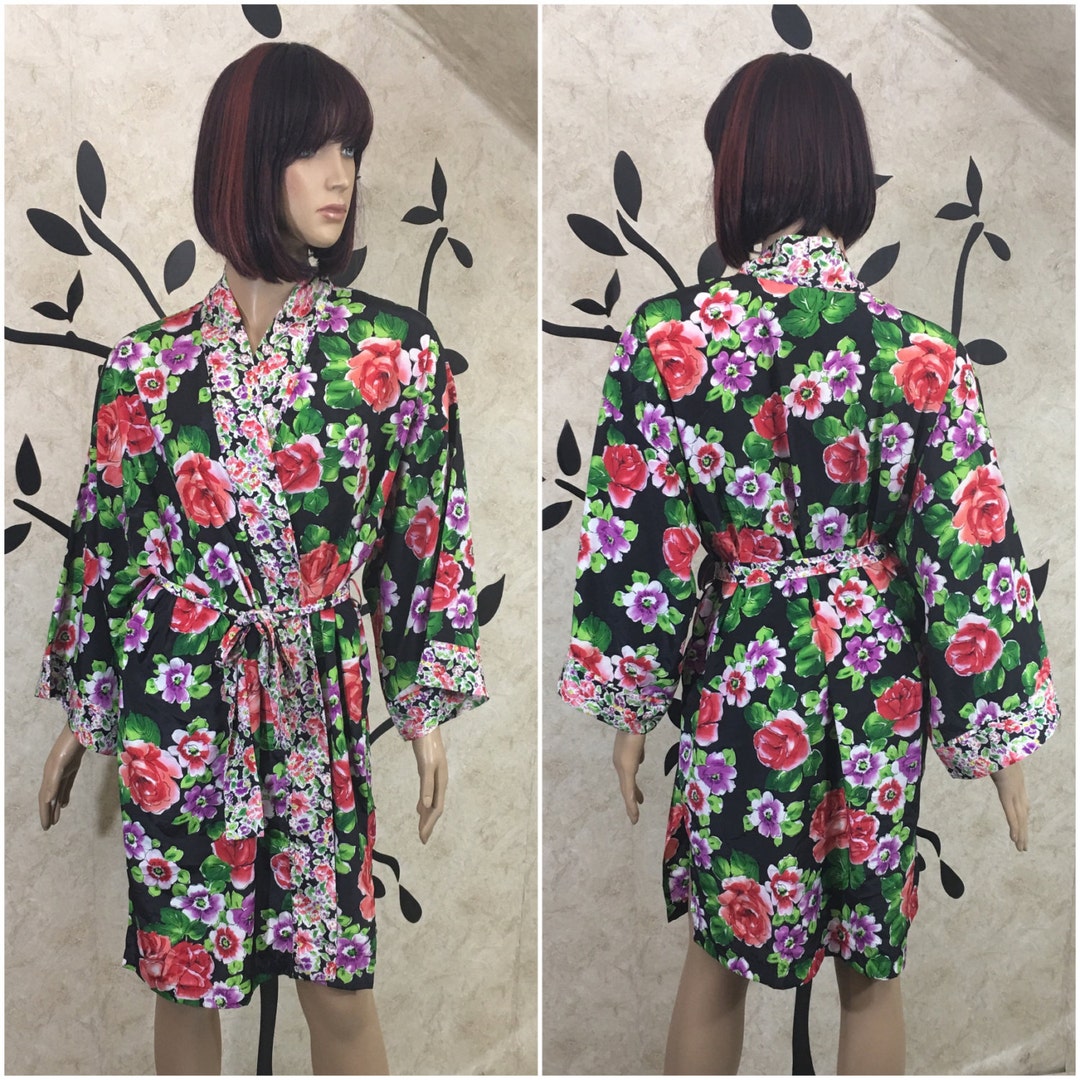 Womens House Coat, Vintage Bath Robe, Floral Housecoat, Cute House Coat ...