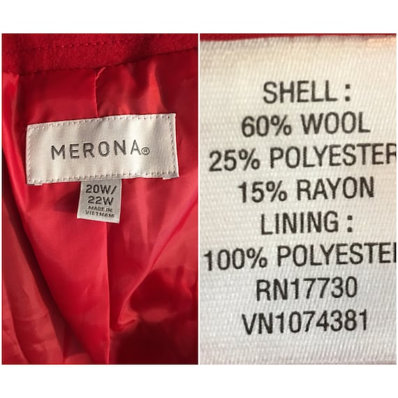 Red wool coat, Red Pea coat, Warm coat, Winter co… - image 5