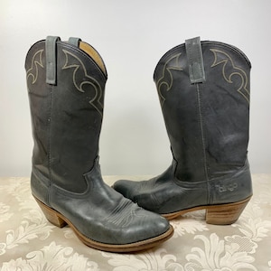 Cowboystiefel, Westernstiefel, Stylische Stiefel, Lederstiefel, Herrenstiefel, Damenstiefel, graue Stiefel, Cowgirl-Stiefel
