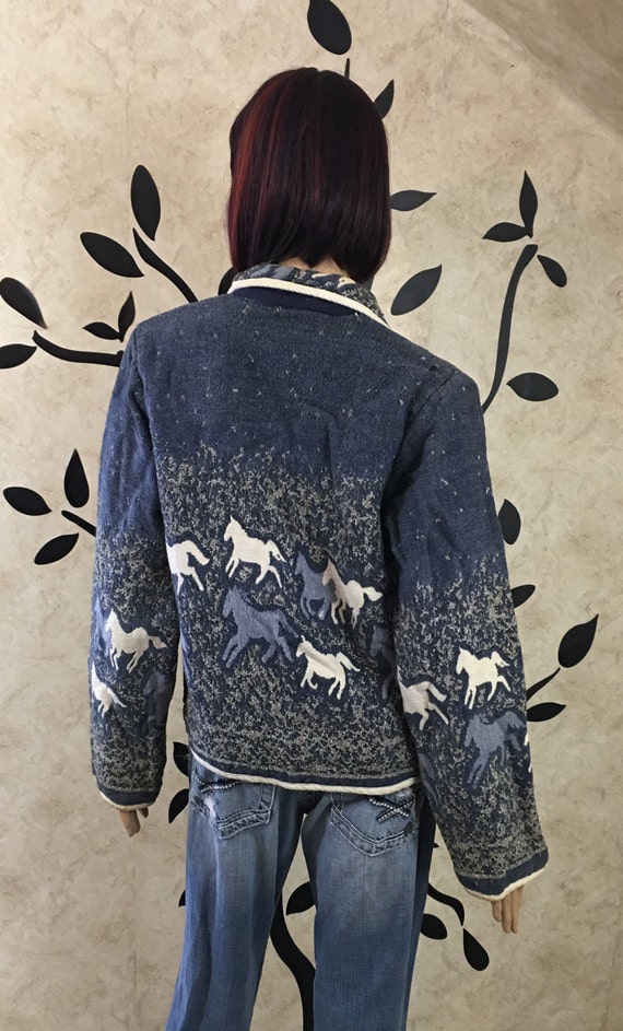 Horse design sweater, Button up sweater, Size Xla… - image 2