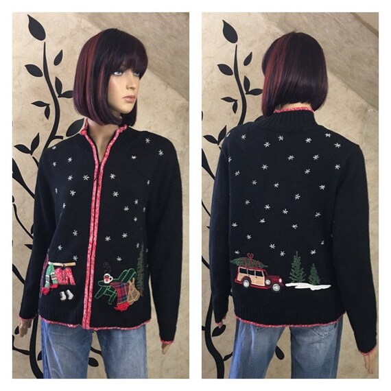 zip up christmas sweater