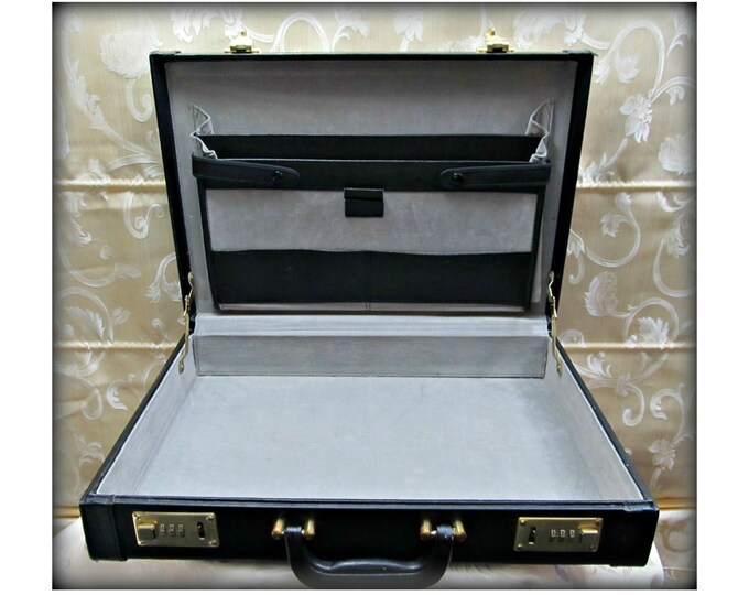 Leather Briefcase Hard Briefcase Men's Leather Etsy