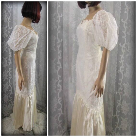 Vintage wedding dress, White dress, Lace wedding … - image 3