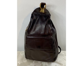 Leather backpack, Brown leather backpack, Stylish back sack, Back strap purse, Brown purse, Brown backpack