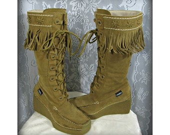 Leather boots, Women's brown boots, Fringe Boots, Indian boots, Stylish leather boot's, Size 6m shoes, Western boots
