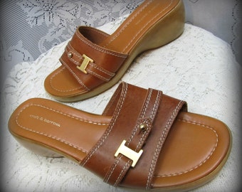 Women's sandals, Leather sandals, Brown sandals, Slip on shoes, Slide on shoes, Stylish sandals, Cute sandals