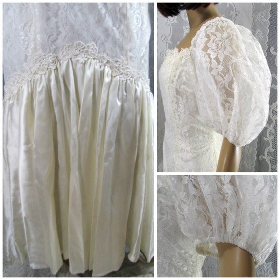 Vintage wedding dress, White dress, Lace wedding … - image 5