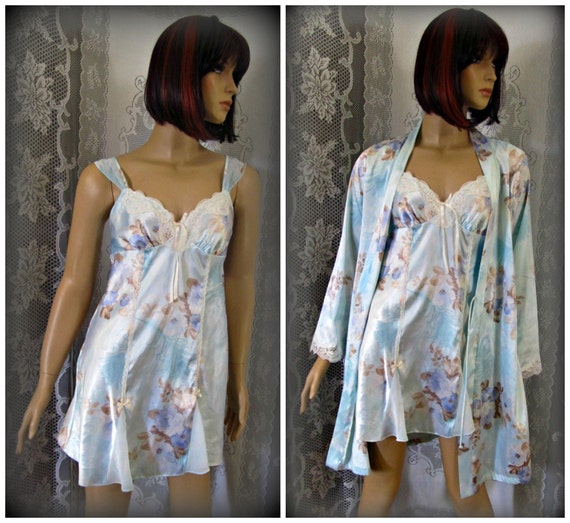 Women's nightgown with house coat, Floral nightgow