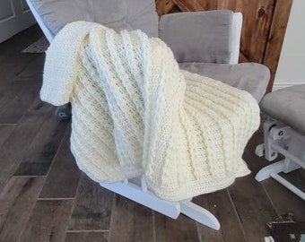 Jacob's ladder crochet baby blanket