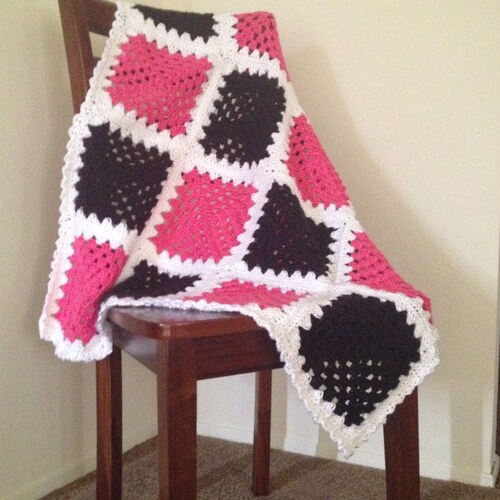 Sunburst Granny Square Crocheted Baby Blanket Lapghan Etsy