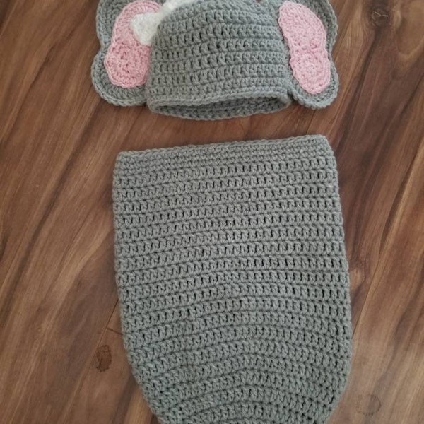 Dumbo Inspired beanie, cocoon, and blanket