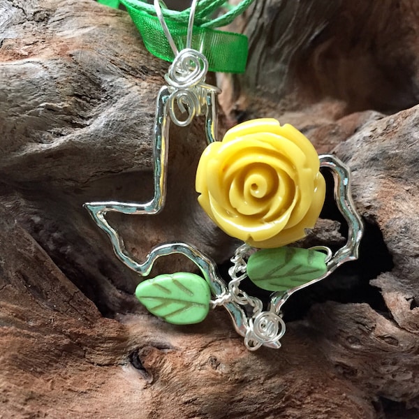 Yellow Rose of Texas Pewter Pendant or Ceiling Fan Pull