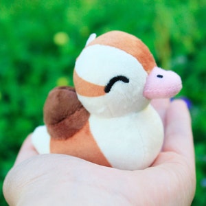 Plush Baby Turtle Duck Sculpture - Small Turtle Ducking Plushie - Miniature Stuffed Animal Duck Turtle - Minky Fabric Baby Duckling