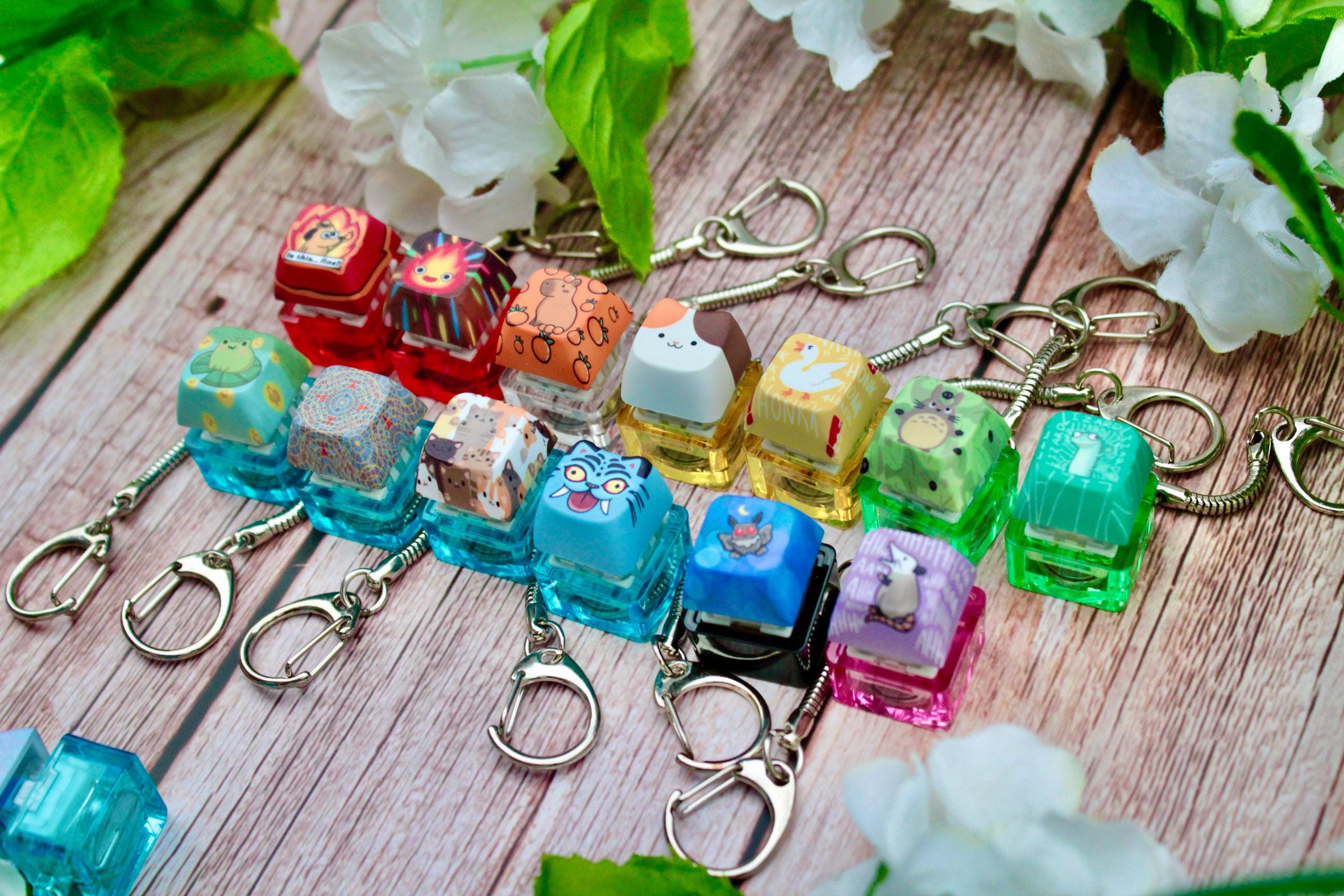 Fidget Keychsin Keycap Fidget Light-up Keychain, Frog Fidget, Fidget Toys for Kids, Cat ...
