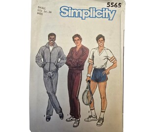 Simplicity 5565 Mens Jacket Shirt Pants Shorts Pattern Size Small 34-36 Uncut