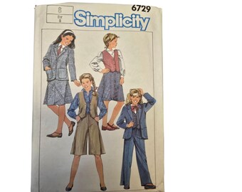 Simplicity 6729 Girls Dressy Outfit Pattern Size 8 Uncut & Factory Folded