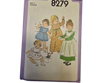 Simplicity 8279 Toddler Dress & Pinafore Pattern Size 2 Uncut Vintage