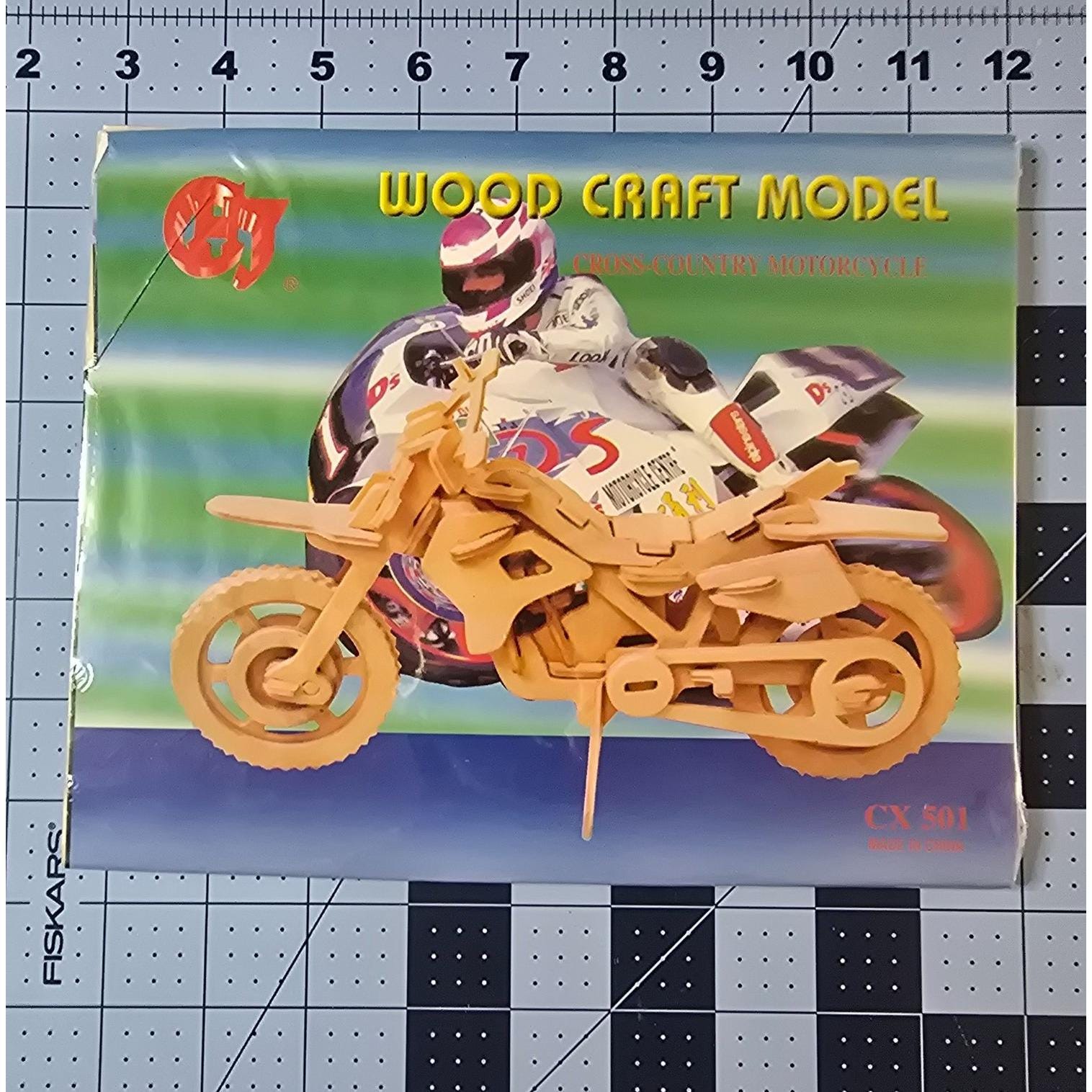2-pack Wooden 3D DIY Puzzle-cross-country Motorcycle CX 501