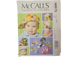 McCalls M6575 Infant Hats & Soft Shoes Sewing Pattern