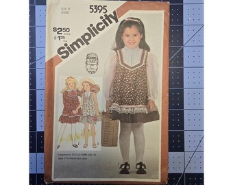 Simplicity 5395 Gunne Sax Childs Pullover Dress Pattern Size 5 Uncut