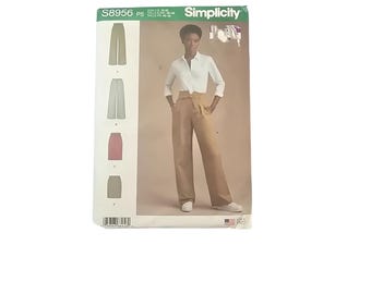 Simplicity S8956 Pattern Misses Pants & Skirts With Drawstring Sizes 6-14 Uncut