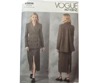 Vogue V2056 Sewing Pattern Misses Tailored Jacket & Skirt Sizes 18-26