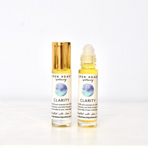 CLARITY Essential Oil roll on Aromatherapy Blend Spruce Rosemary Orange Cedar Travel Size Therapeutic Chakra Balancing Vegan Oils image 4