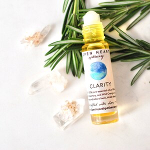 CLARITY Essential Oil roll on Aromatherapy Blend Spruce Rosemary Orange Cedar Travel Size Therapeutic Chakra Balancing Vegan Oils image 5