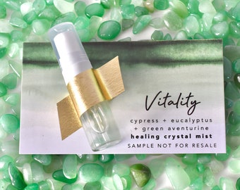 Sample sized VITALITY Crystal Mist - Therapeutic-Grade Essential Oils, Aromatherapy, Natural Gemstones