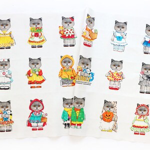 DIY fabric for making ragdoll, cushions Russian Blue Cat RUBLY mini woven, linencotton, 75X45cm image 3