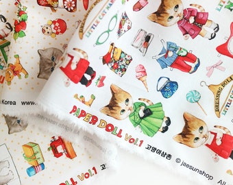 Fabric for Quilting&Sewing "Paperdoll #1" (110x90cm, cotton 100%)