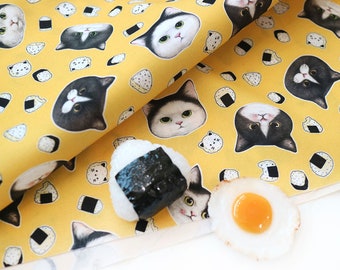 Fabric for Quilting&Sewing "ONIGIRI RANGER" (woven, cotton, 110X90cm)