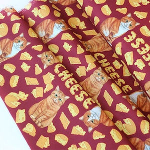 Tyg för quiltning och sömnad "Cheese" (100% bomull, 110 x 90 cm, 2 färger)