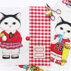 The cat, GIMU  (approximately 90x68cm, woven, Linen+cotton) DIY fabric for making ragdoll and cushions