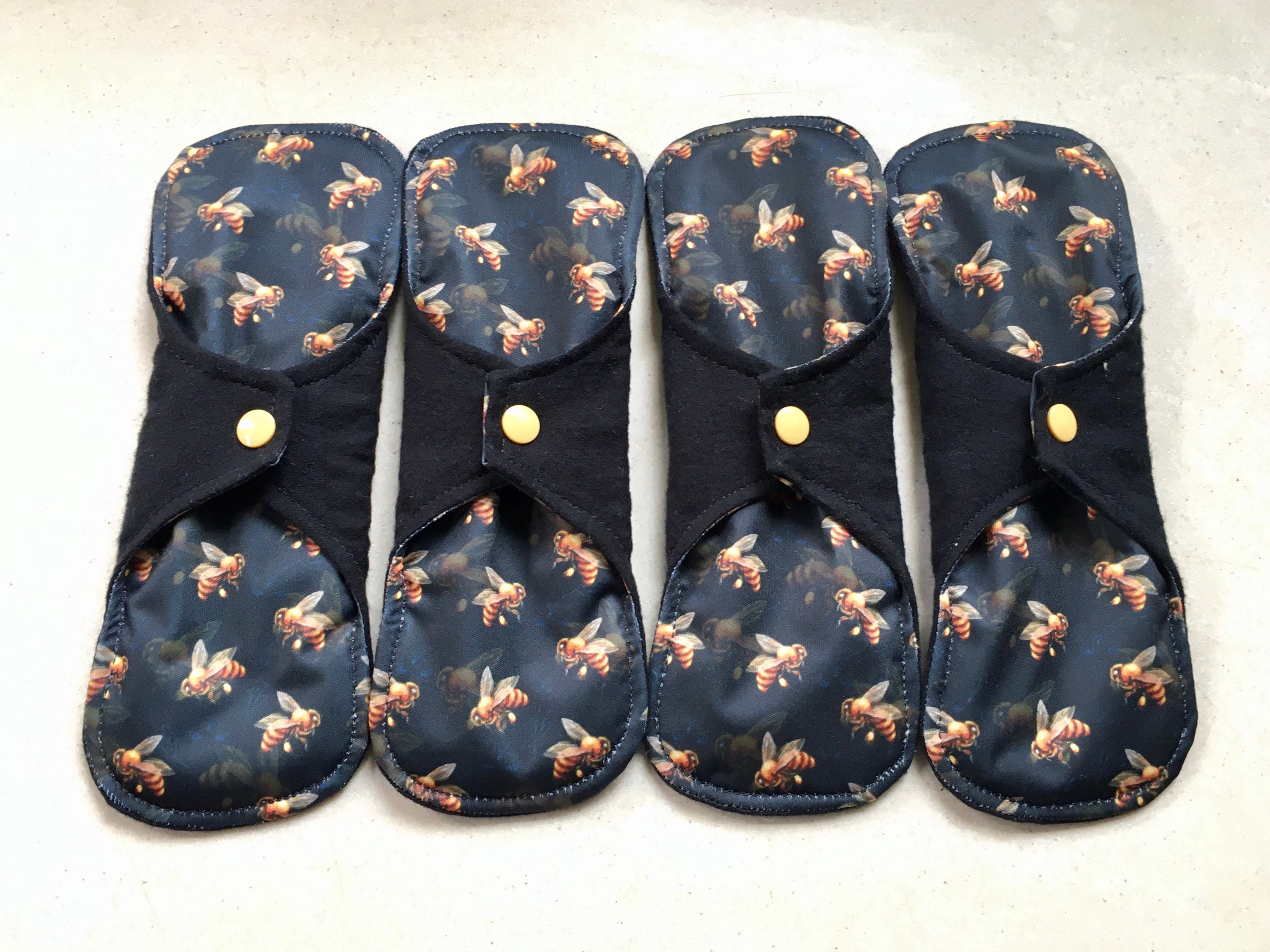 Reusable Period Pads Starter Kit Black Mixed Sizes Reusable Pads