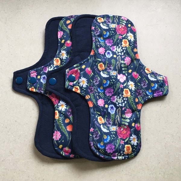 Cloth pads • organic flannel top menstrual pads •  organic core • reusable cloth pads • liners • moderate • heavy overnight • priced per pad