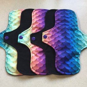 organic flannel top menstrual pads • organic fleece absorbent core • reusable cloth pads • liners • moderate • heavy flow • priced per pad