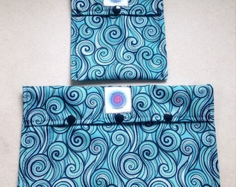 Wet bag with snap 5 1/2 x 5, 5 1/2 x 8, or 5 1/2 x 10 inches
